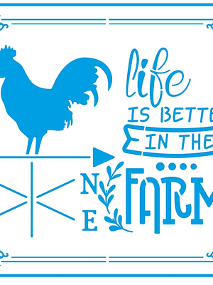 Stencil Retangular - Fazenda II