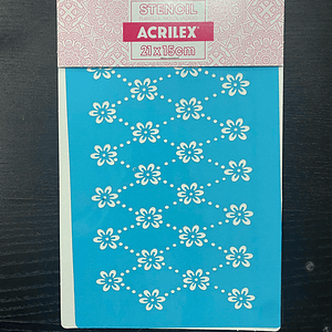 STENCIL COM FLORZINHAS 21X15