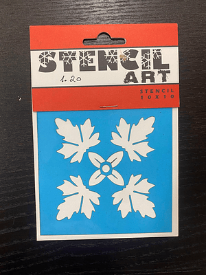 stencil com folhas 10x10