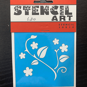 stencil com ramos e florzinhas 10x10