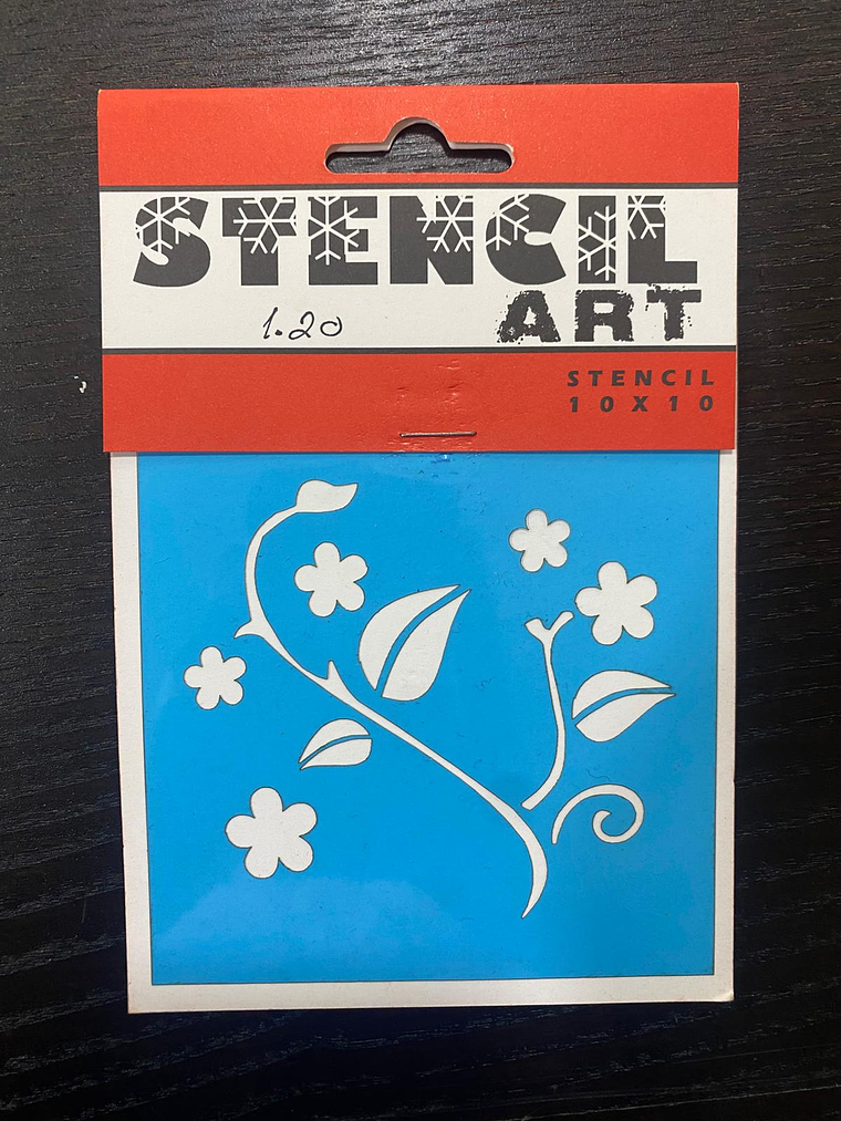 stencil com ramos e florzinhas 10x10 1