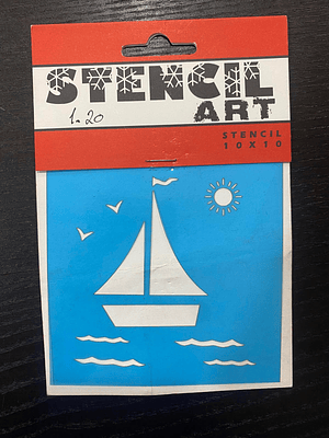 stencil de barquinho 10x10