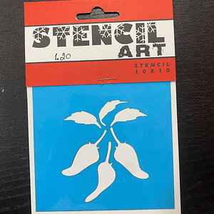 stencil com pimentos 10x10