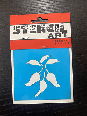 stencil com pimentos 10x10
