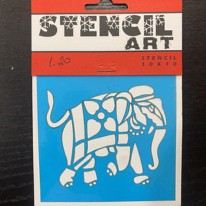 stencil de elefante 10x10
