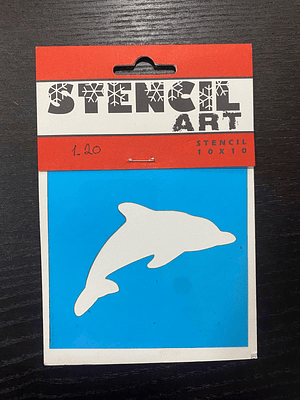 stencil de golfinho 10x10