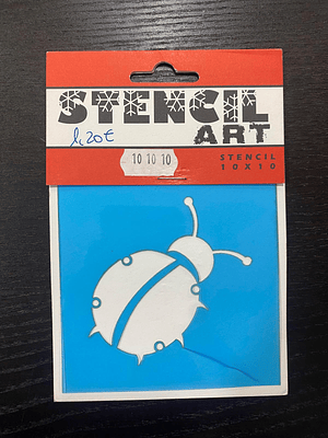 stencil joaninha 10x10