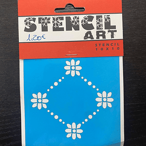 stencil com flores 10x10