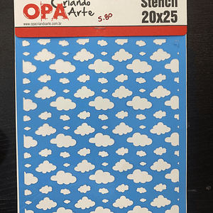 stencil com nuvens 20x25