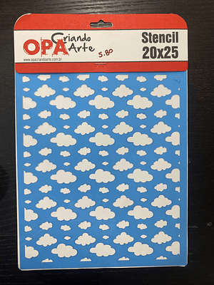 stencil com nuvens 20x25