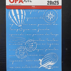 stencil com temática geográfica 20x25