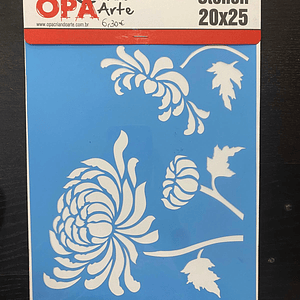 stencil com flores 20x25
