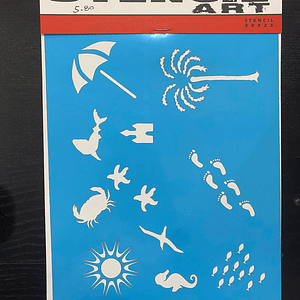 stencil de praia 20x25