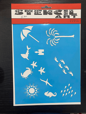 stencil de praia 20x25