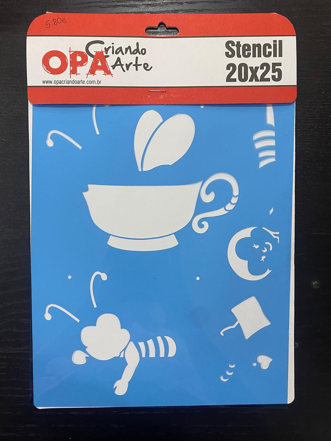 stencil com chávena e abelha 20x25 1