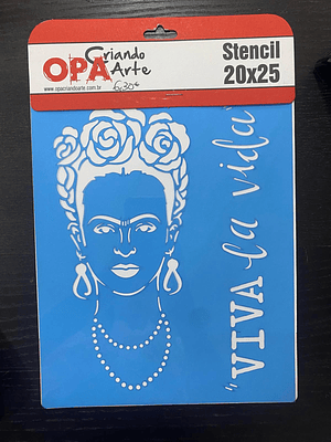 stencil frida viva la vida 20x25