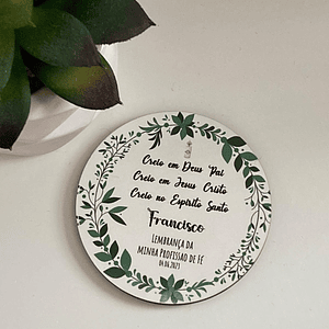 Placa de madeira com gravação UV 