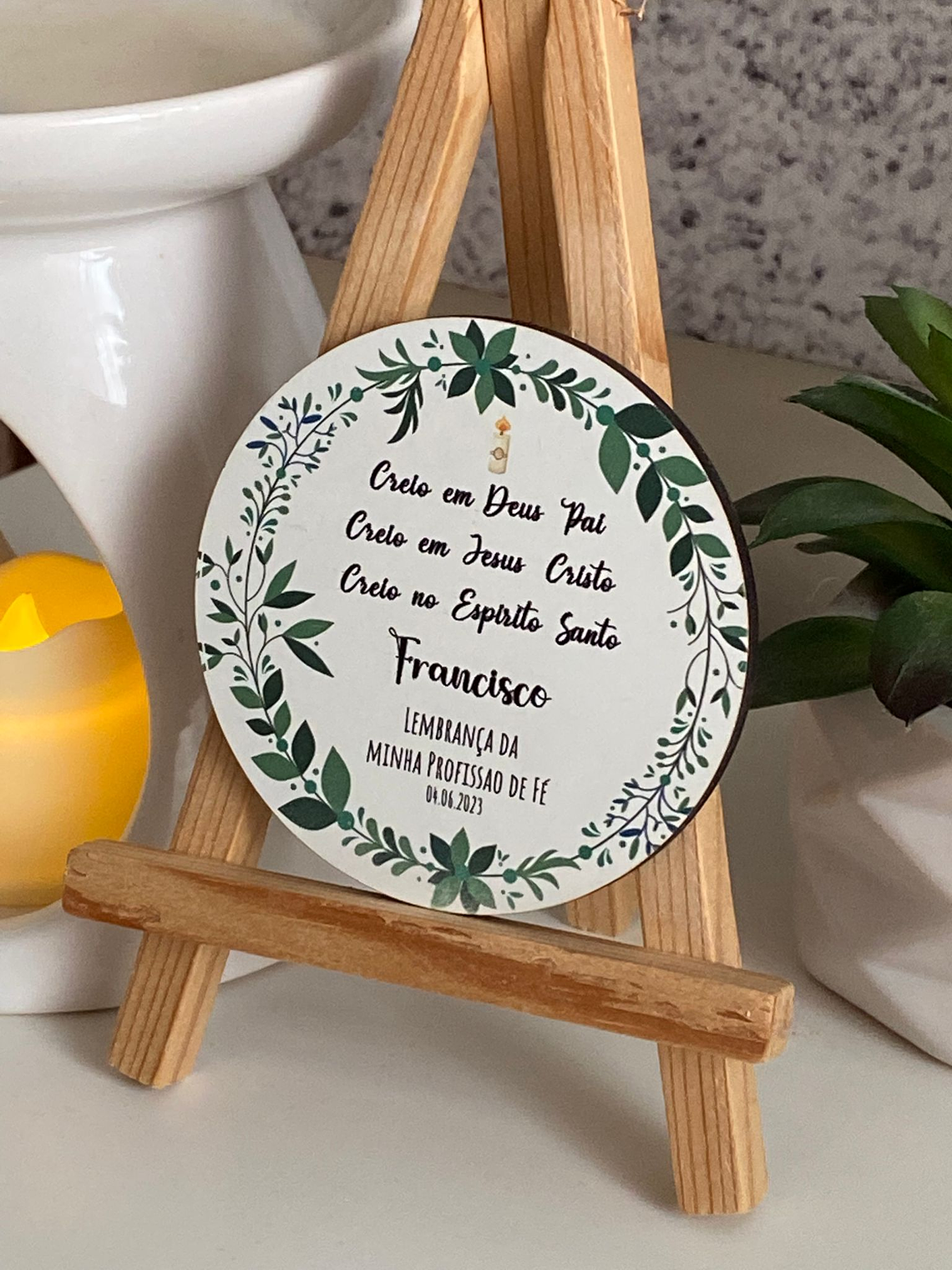 Placa de madeira com gravação UV  2