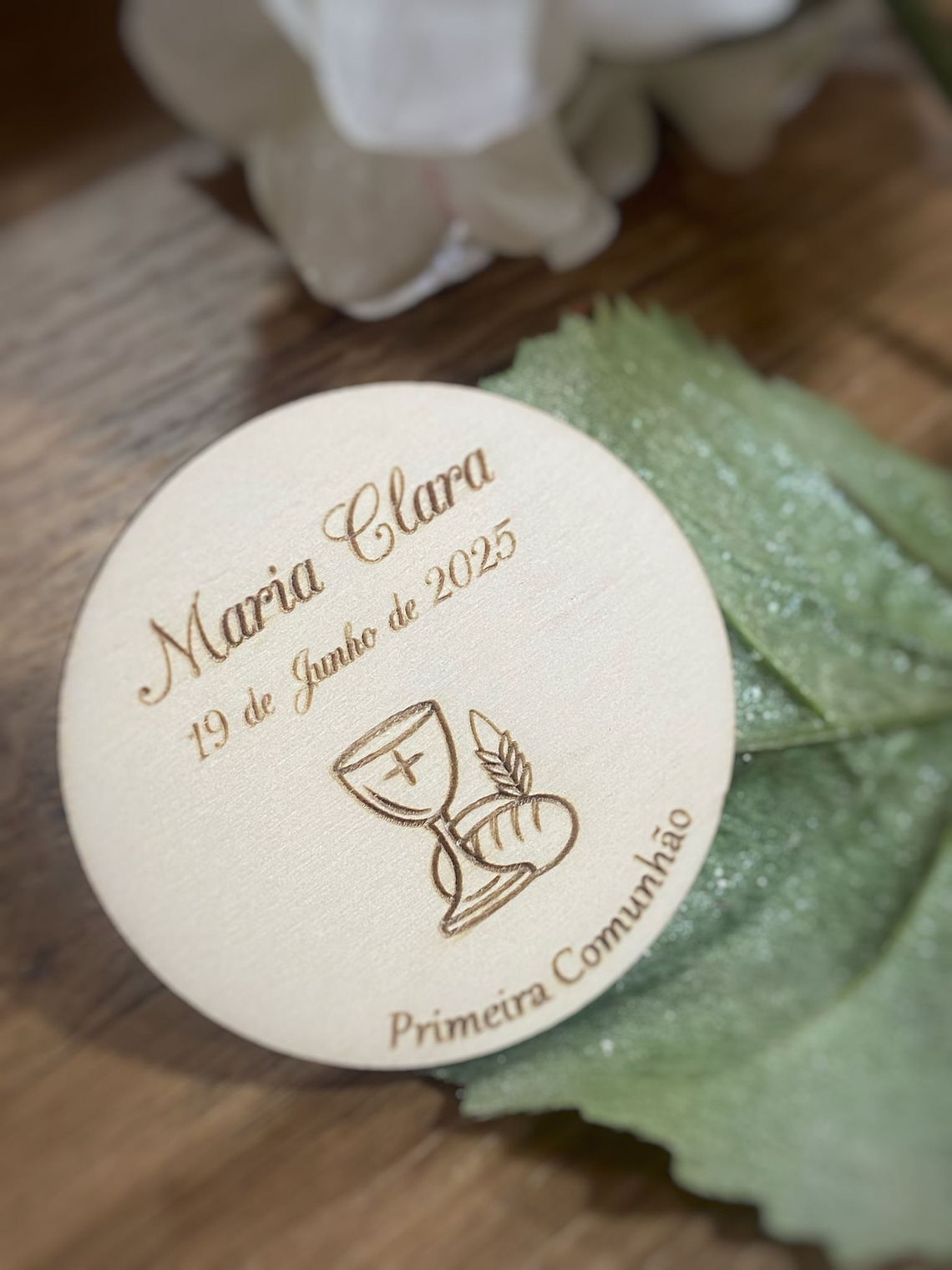 Placa de madeira com gravação a laser  1