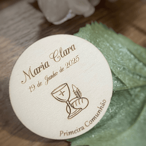 Placa de madeira com gravação a laser 