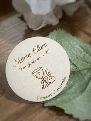 Placa de madeira com gravação a laser 