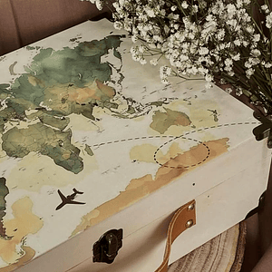 Caixa personalizada estilo mala de viagem