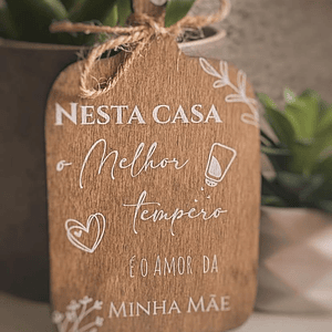 Plaquinha com fita personalizada do dia da mãe 