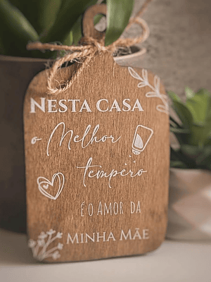 Plaquinha com fita personalizada do dia da mãe 