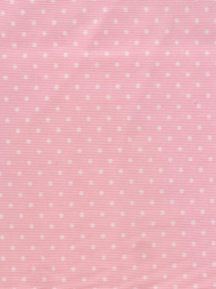 Tecido 100% algodão fustão rosa com bolinhas 1