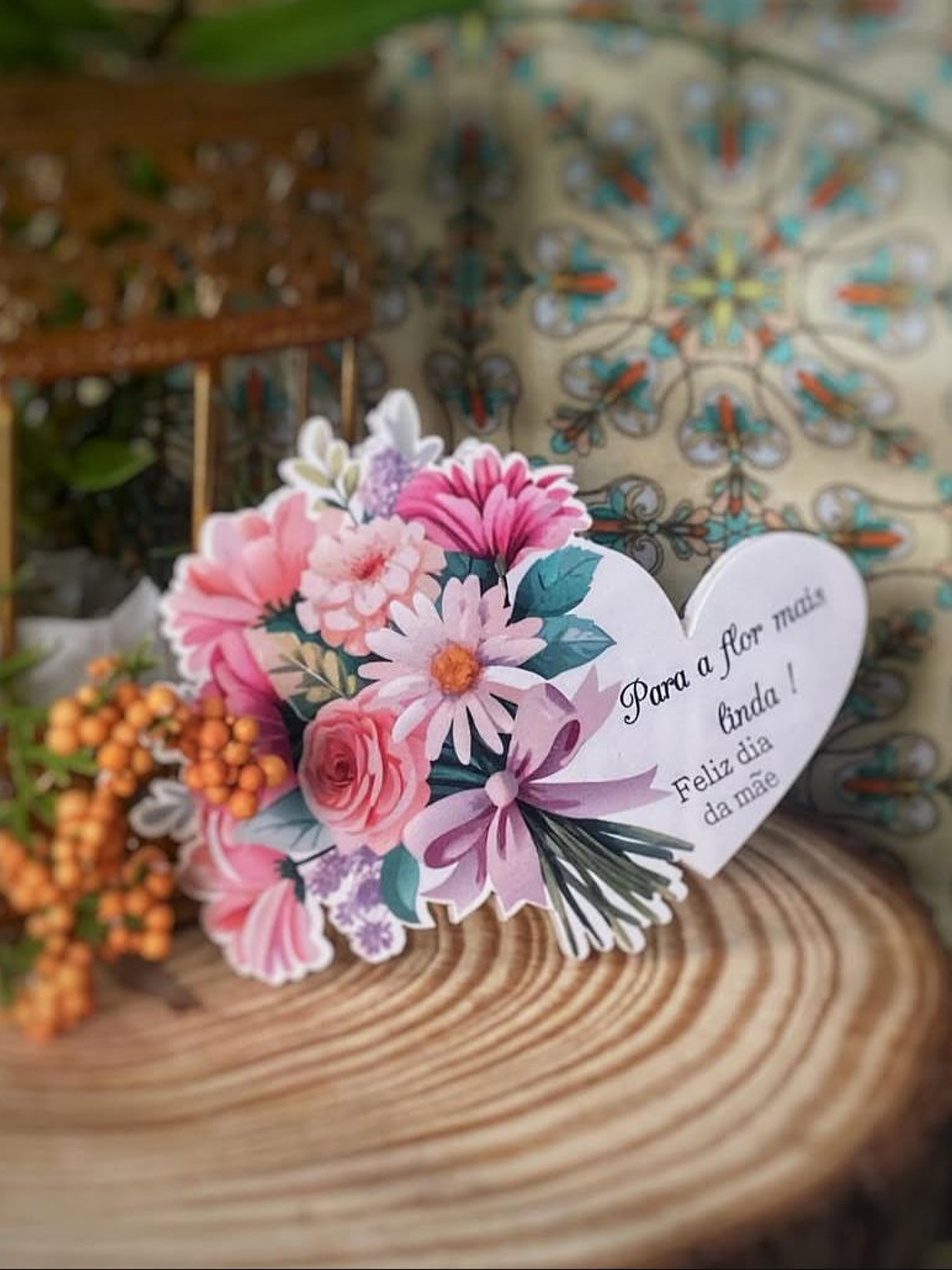 Coração com um buquê  1