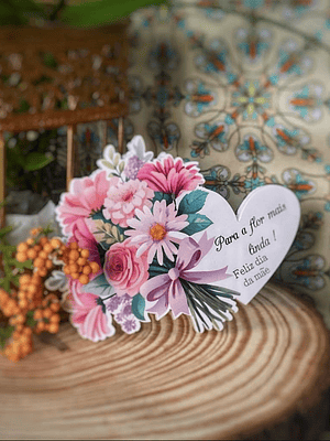 Coração com um buquê 