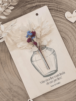 Placa com flores do dia da mãe 