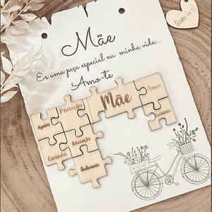 Placa de madeira com puzzle personalizada 