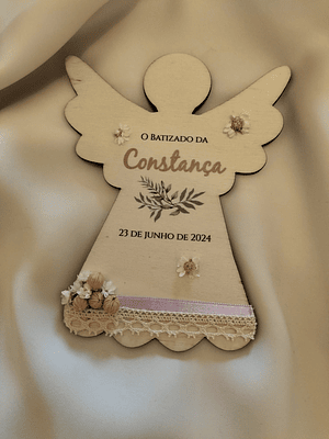 Plaquinha de anjo para lembranças
