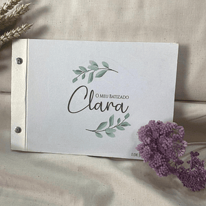 Álbum personalizado com ramagens verdes