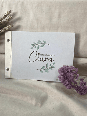 Álbum personalizado com ramagens verdes