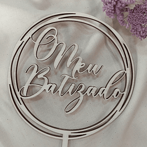 Topo de bolo para batizado
