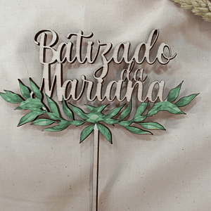 Topo de bolo com folhas