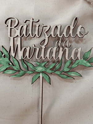 Topo de bolo com folhas