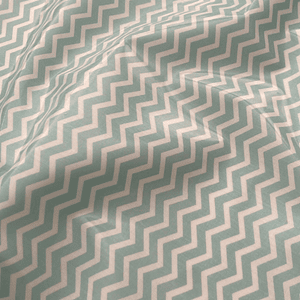 Tecido plastificado verde aos zigzags