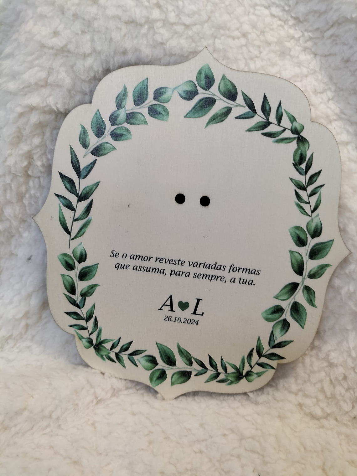 Porta alianças em mdf branco personalizado  1