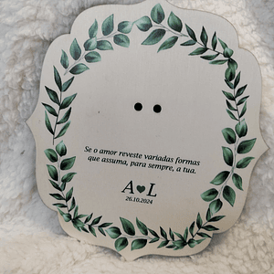Porta alianças em mdf branco personalizado 