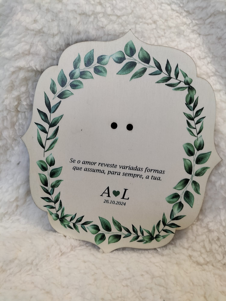 Porta alianças em mdf branco personalizado  1