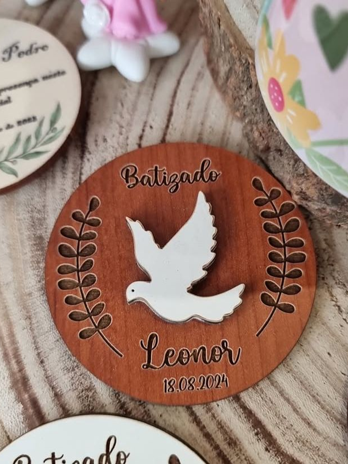 Lembrança de batizado com pombinha  1