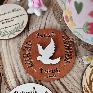 Lembrança de batizado com pombinha 