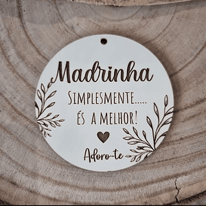 Plaquinha em mdf branco para madrinha