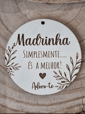 Plaquinha em mdf branco para madrinha