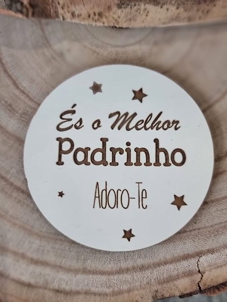 Plaquinha de mdf branco para padrinho  1