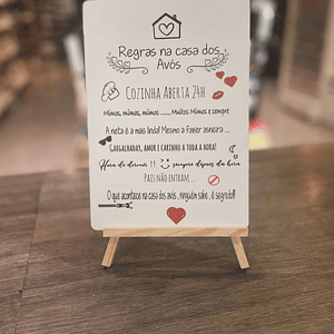 Plaquinha de presente dia dos avós 