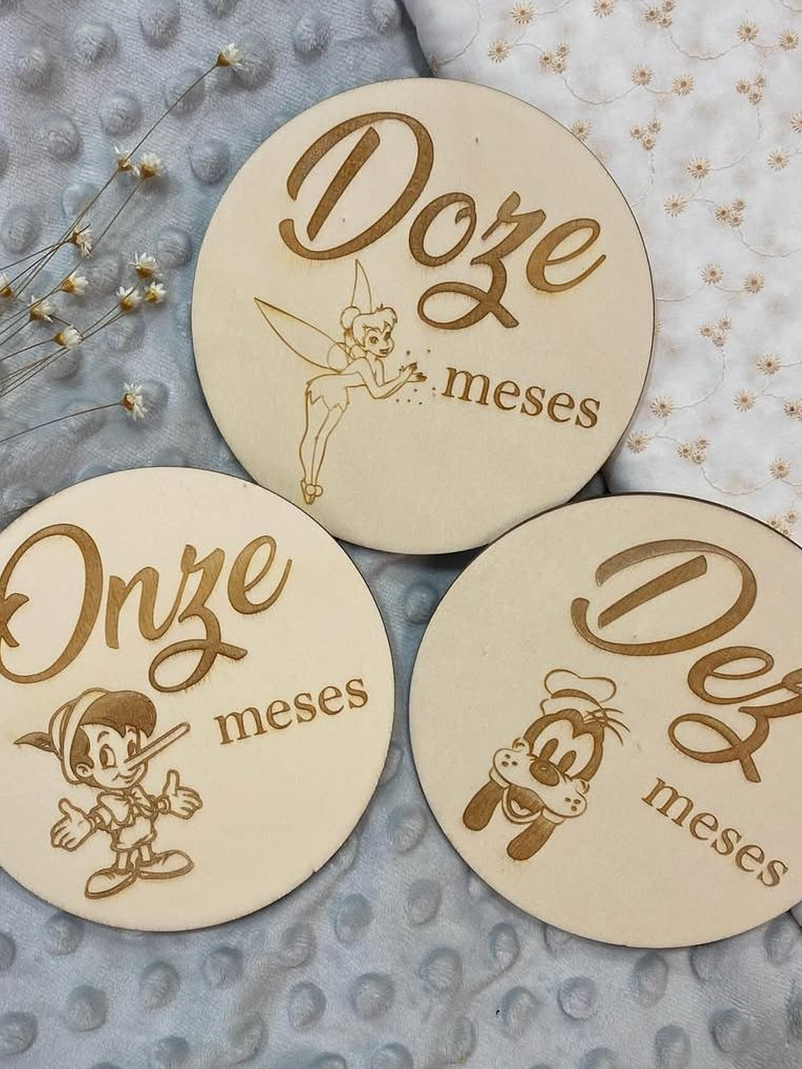 Placas de nascimento com bonecos da disney 2